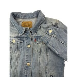 Levi's Denim Jean Trucker Jacket Button Up Size Youth XL Unisex Blue EUC Classic